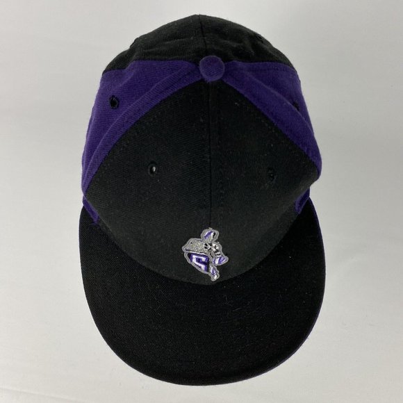 VTG New Era 59Fifty Sacramento Kings Fitted Hat Cap 7 5/8 Black Wool USA Made - Picture 9 of 10
